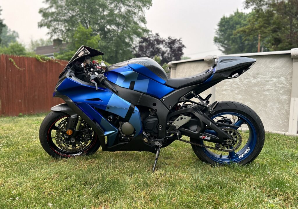 Monster Fairings ABS fairing kit for Kawasaki ZX10R 2011 - 2015 - Matte Blue Carbon Fiber Style, precise OEM fit