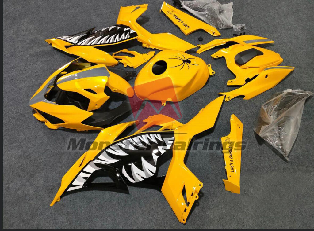 Yellow Venom ABS fairings for Kawasaki Ninja 400 2018 - 2024 - premium OEM fit kit by Monster Fairings