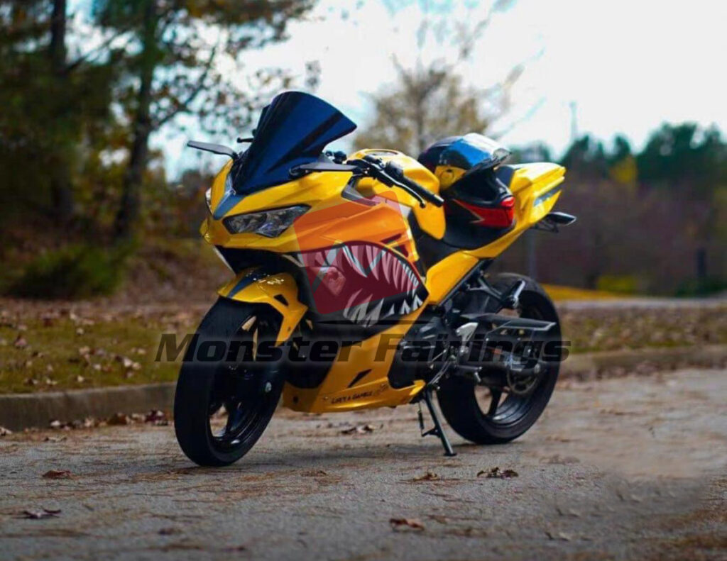 Monster Fairings ABS fairing kit for Kawasaki Ninja 400 2018 - 2024 - Yellow Venom, precise OEM fit