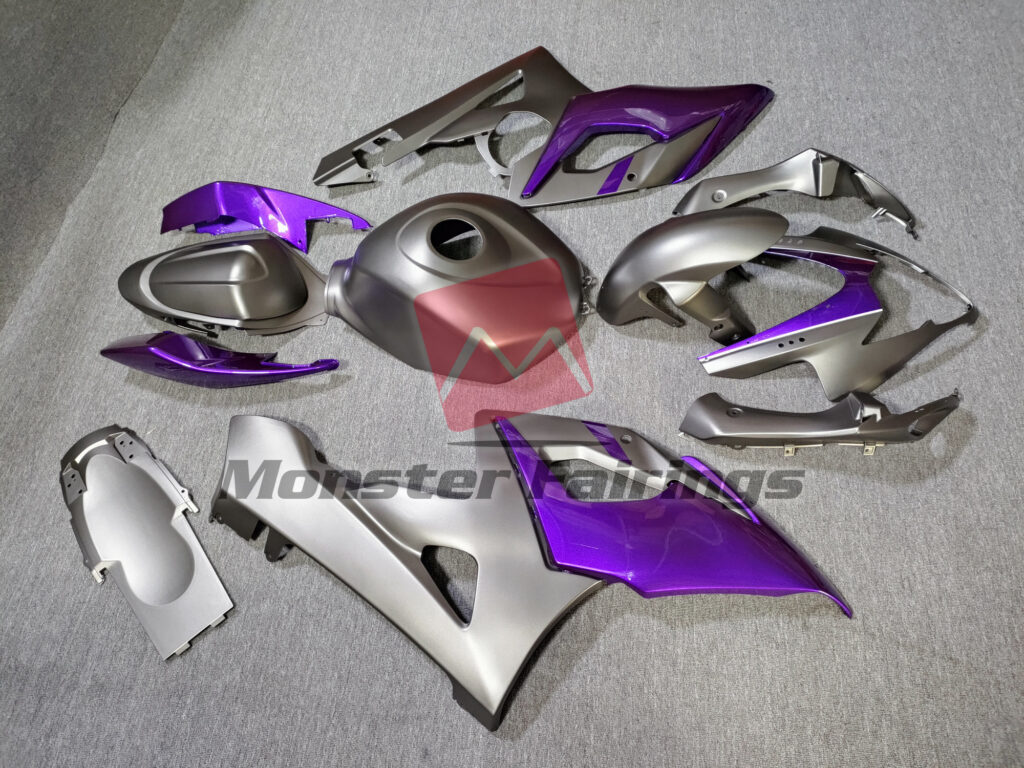 2005 - 2006 Suzuki GSXR Gloss Purple & Matte Silver fairing set - ABS injection, custom painted by Monster Fairings