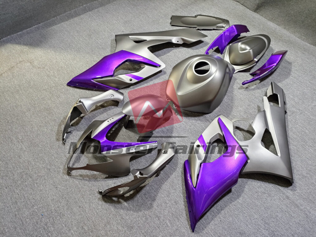 Gloss Purple & Matte Silver ABS fairings for Suzuki GSXR 1000 2005 - 2006 - premium OEM fit kit by Monster Fairings