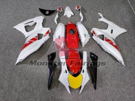 Yamaha R7 2021 - 2025 Gloss White Red ABS fairings - custom motorcycle bodywork kit by Monster Fairings