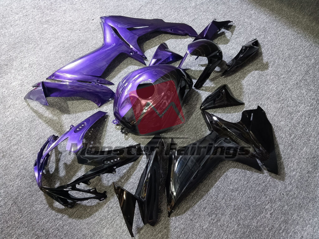 Suzuki GSXR custom ABS fairings 2011 - 2025 in Gloss Purple Black Split - durable replacement kit, Monster Fairings