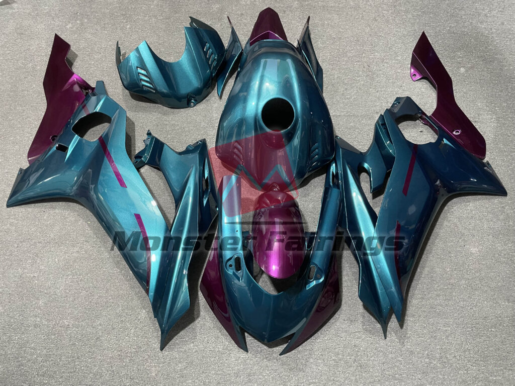 Yamaha R6 2017 - 2022 Gloss Metallic Green ABS fairings - custom motorcycle bodywork kit by Monster Fairings