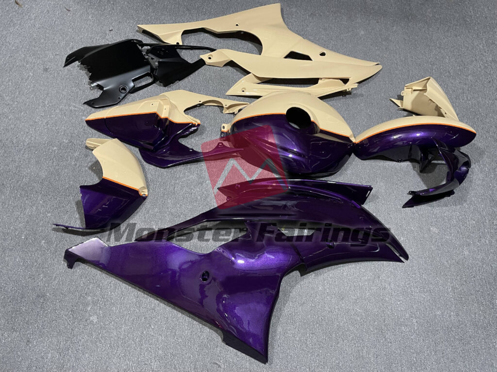 2008 - 2016 Yamaha R6 Gloss Purple Cream fairing set - ABS injection, custom painted by Monster Fairings