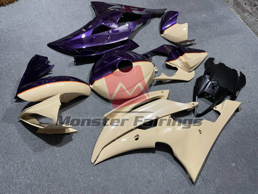 Yamaha R6 custom ABS fairings 2008 - 2016 in Gloss Purple Cream - durable replacement kit, Monster Fairings