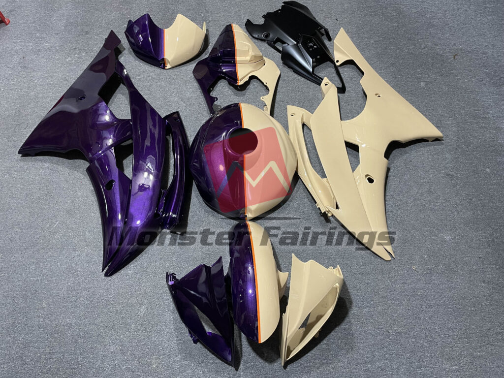 Yamaha R6 2008 - 2016 Gloss Purple Cream ABS fairings - custom motorcycle bodywork kit by Monster Fairings