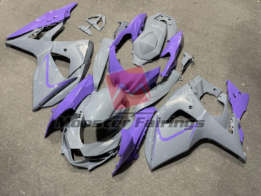 Suzuki GSXR custom ABS fairings 2009 - 2016 in Lavender Gray - durable replacement kit, Monster Fairings