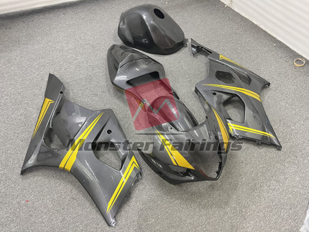 Gloss Carbon Fiber Gold ABS fairings for Suzuki GSXR 1000 2003 - 2004 - premium OEM fit kit by Monster Fairings
