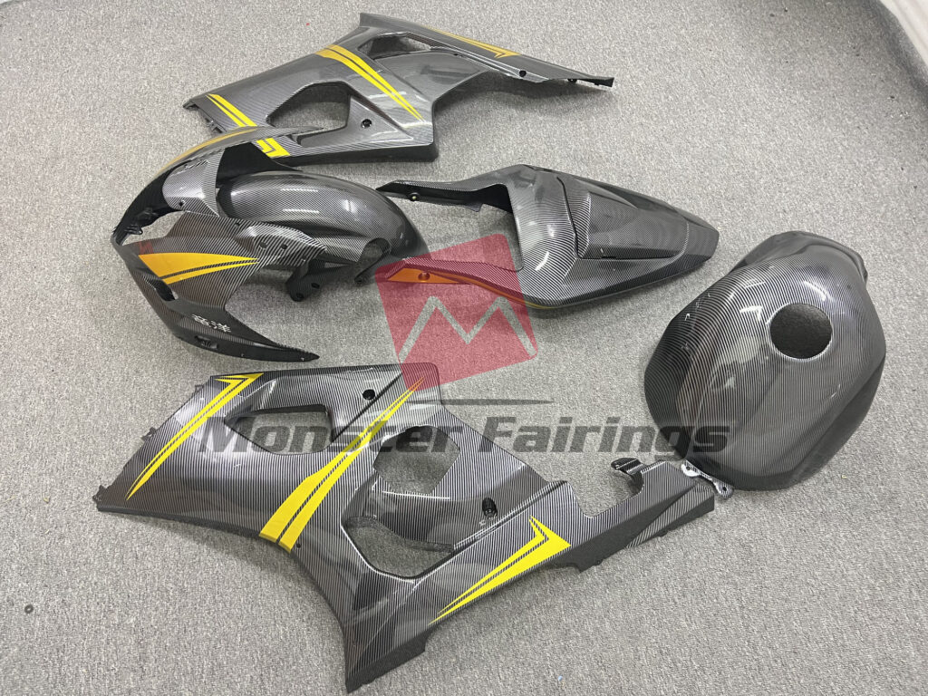 2003 - 2004 Suzuki GSXR Gloss Carbon Fiber Gold fairing set - ABS injection, custom painted by Monster Fairings