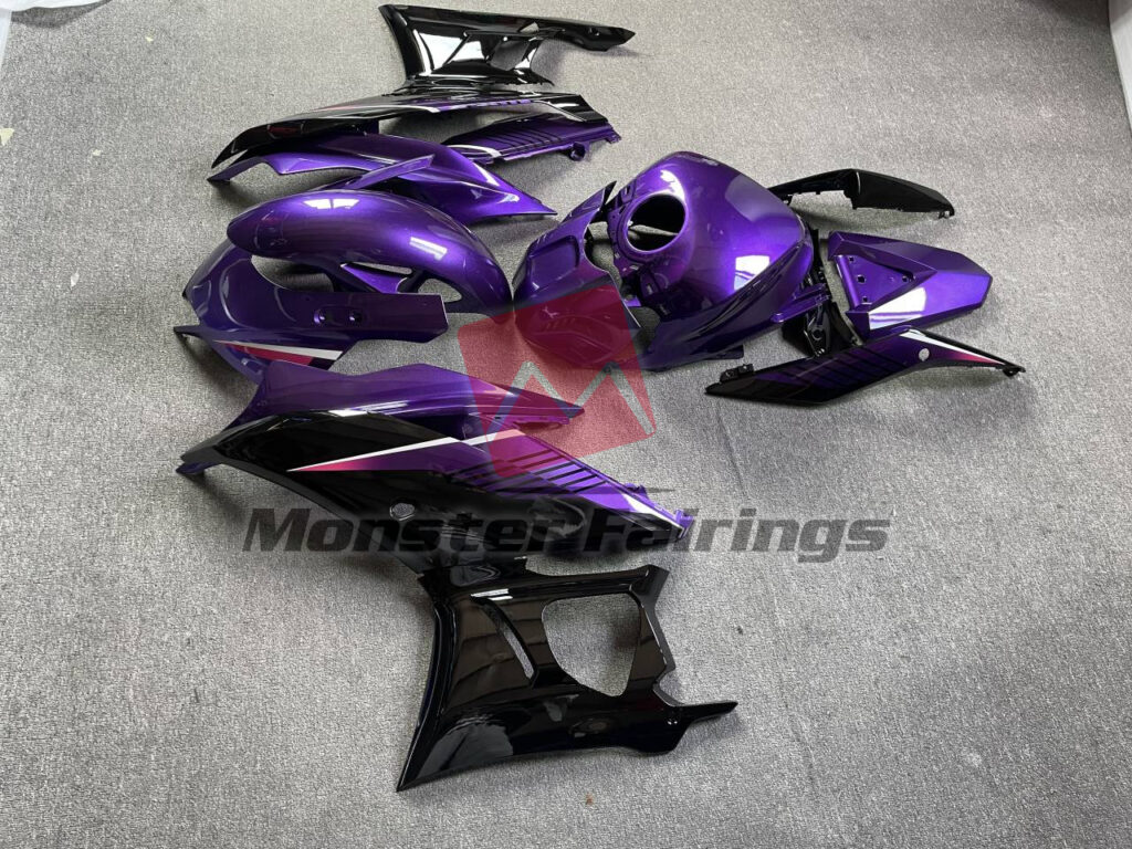 2019 - 2021 Yamaha R3 Gloss Purple & Black fairing set - ABS injection, custom painted by Monster Fairings