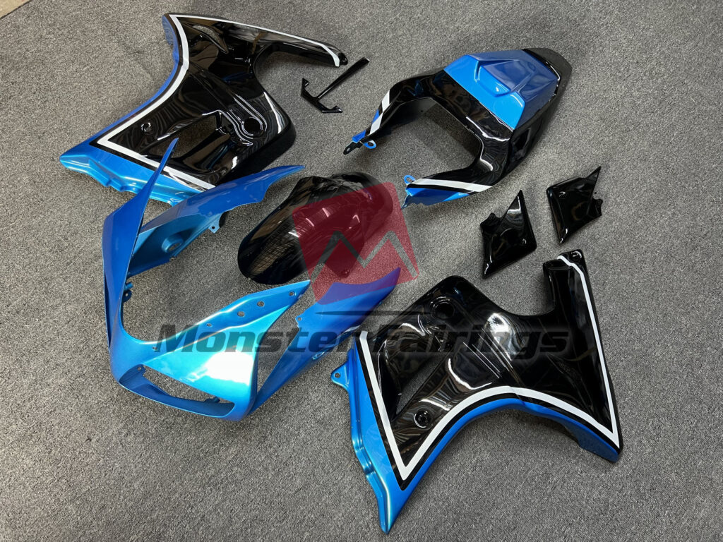 Suzuki SV650 custom ABS fairings 2003 - 2011 in Gloss Blue & Black - durable replacement kit, Monster Fairings