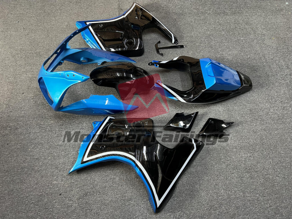 2003 - 2011 Suzuki SV650 Gloss Blue & Black fairing set - ABS injection, custom painted by Monster Fairings
