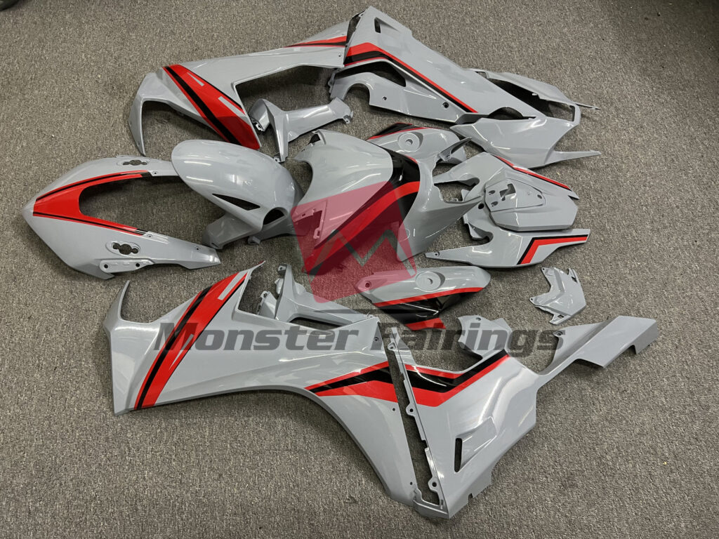 2017 - 2025 Honda CBR1000RR Nardo Red Stripes fairing set - ABS injection, custom painted by Monster Fairings