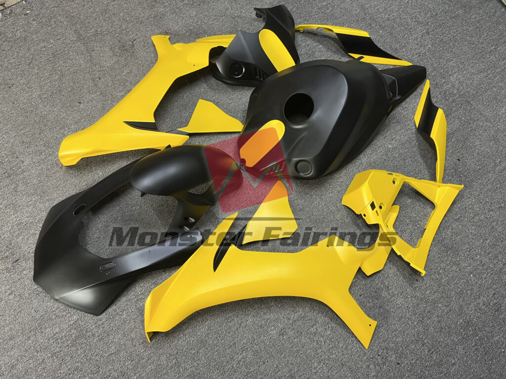 Yamaha R1 custom ABS fairings 2015 - 2019 in Matte Yellow Black - durable replacement kit, Monster Fairings