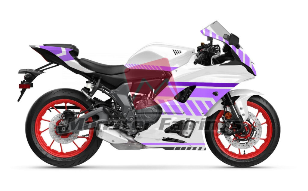 Yamaha R7 2021 - 2025 Gloss White Purple ABS fairings - custom motorcycle bodywork kit by Monster Fairings