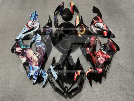Kawasaki ZX6R 2019-2023 Matte Black Demon Slayer ABS Fairings | Monster Fairings