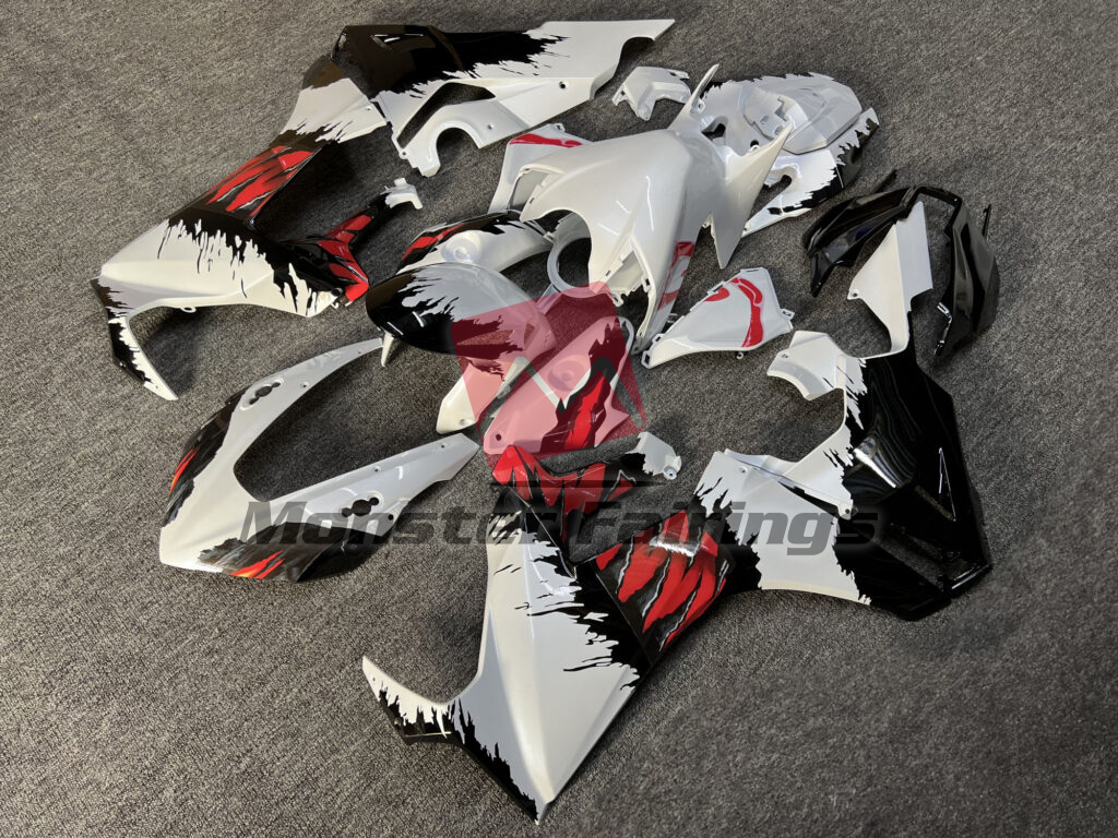 Honda CBR1000RR custom ABS fairings 2017 - 2025 in Gloss Pearl White & Black Monster - durable replacement kit, Monster Fairings