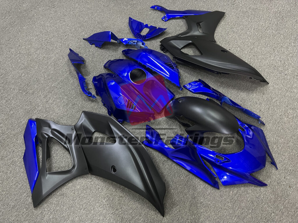 Gloss Blue & Matte Black ABS fairings for Yamaha R7 2021 - 2025 - premium OEM fit kit by Monster Fairings