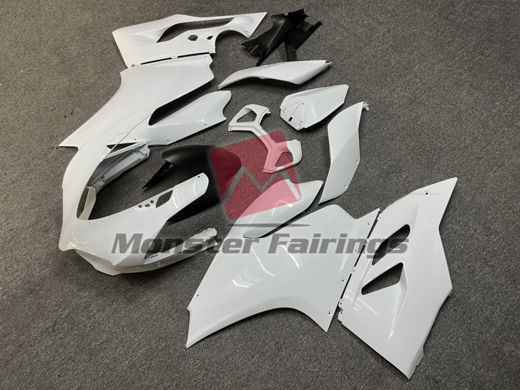 Gloss White Carbon Fiber Style ABS fairings for Ducati Panigale 899 2012 - 2015 - premium OEM fit kit by Monster Fairings