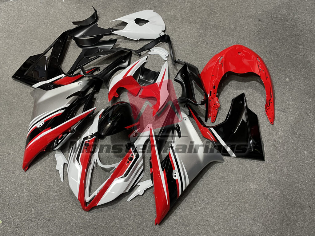 Gloss Red White Black ABS fairings for Triumph Daytona 675 2013 - 2017 - premium OEM fit kit by Monster Fairings