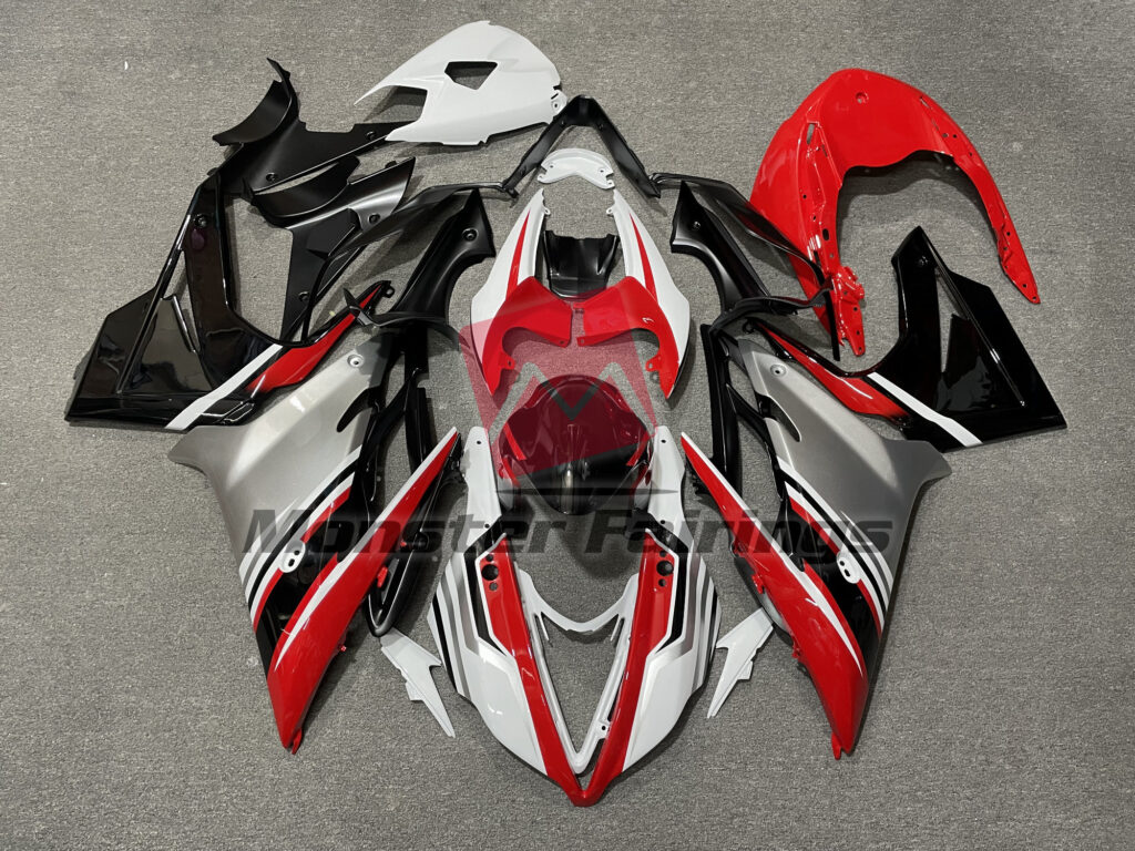 Triumph Daytona 675 2013 - 2017 Gloss Red White Black ABS fairings - custom motorcycle bodywork kit by Monster Fairings