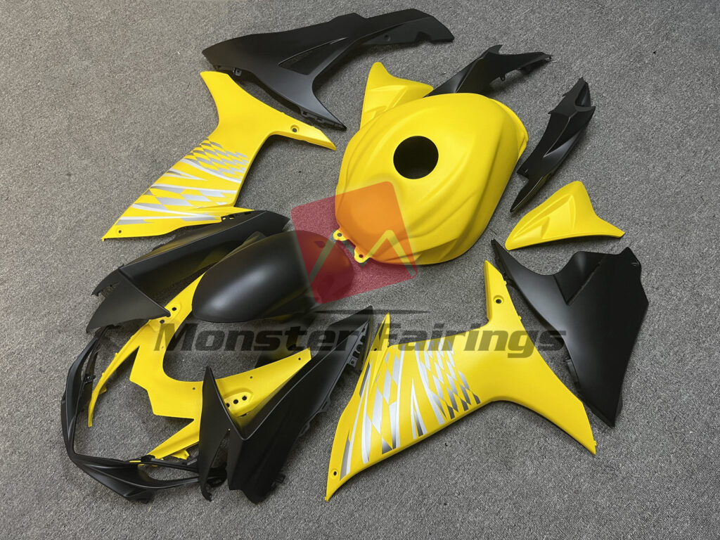 Matte Yellow Black ABS fairings for Suzuki GSXR 600 - 750 2011 - 2025 - premium OEM fit kit by Monster Fairings