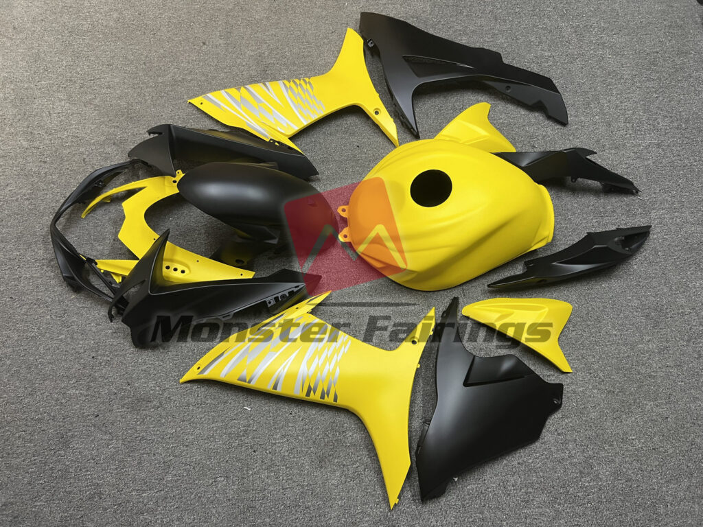 2011 - 2025 Suzuki GSXR Matte Yellow Black fairing set - ABS injection, custom painted by Monster Fairings
