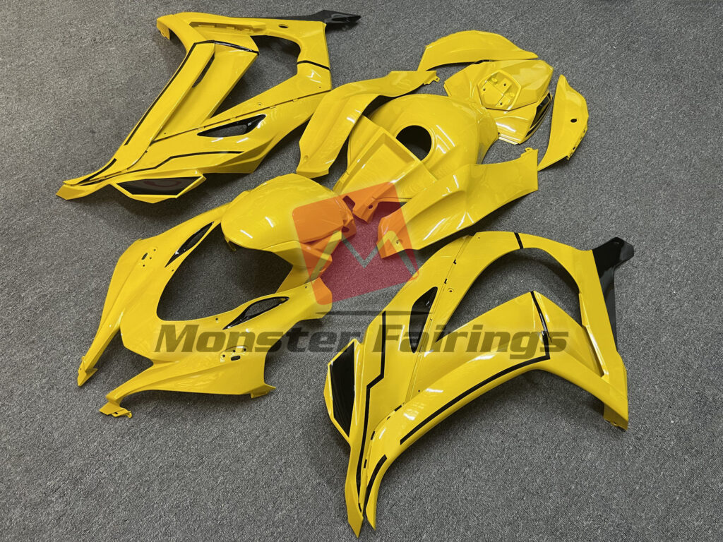 Pearl Yellow Silver Flakes ABS fairings for Kawasaki ZX10R 2016 - 2020 - premium OEM fit kit by Monster Fairings