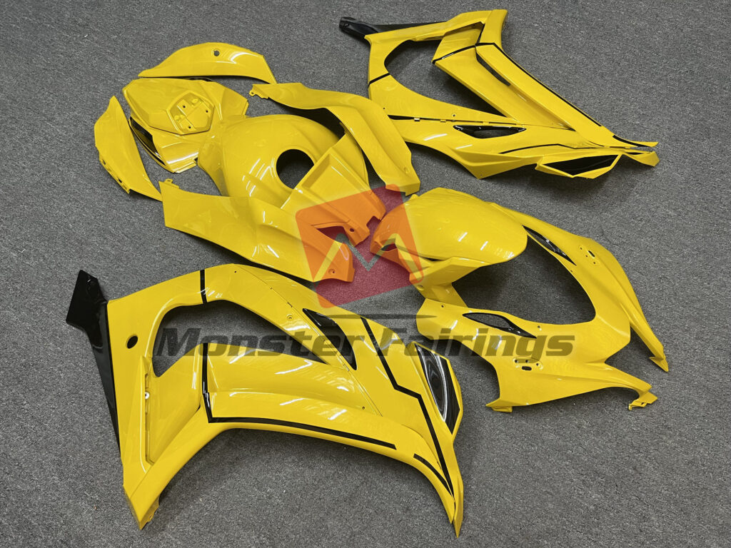 Kawasaki ZX10R custom ABS fairings 2016 - 2020 in Pearl Yellow Silver Flakes - durable replacement kit, Monster Fairings