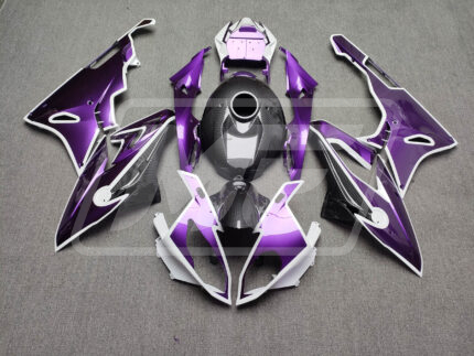 BMW S1000RR 2015-2016 Gloss Purple & White with Carbon Fiber Style ABS Fairings | Monster Fairings