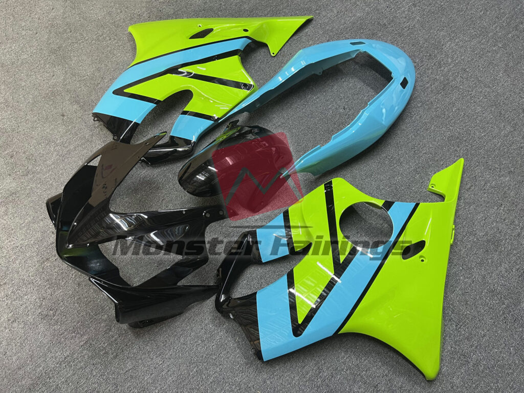 Sky Blue Neon Green ABS fairings for Honda CBR600 F4i 2004 - 2007 - premium OEM fit kit by Monster Fairings