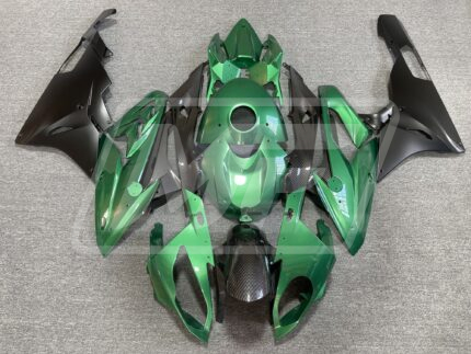 BMW S1000RR 2015-2016 Gloss Green & Matte Black with Carbon Fiber Style ABS Fairings | Monster Fairings