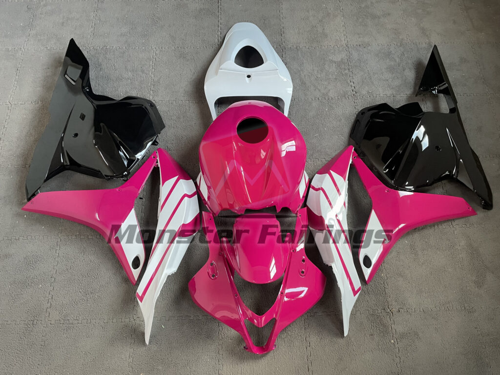 Honda CBR600RR 2009 - 2012 Glossy Pink White ABS fairings - custom motorcycle bodywork kit by Monster Fairings