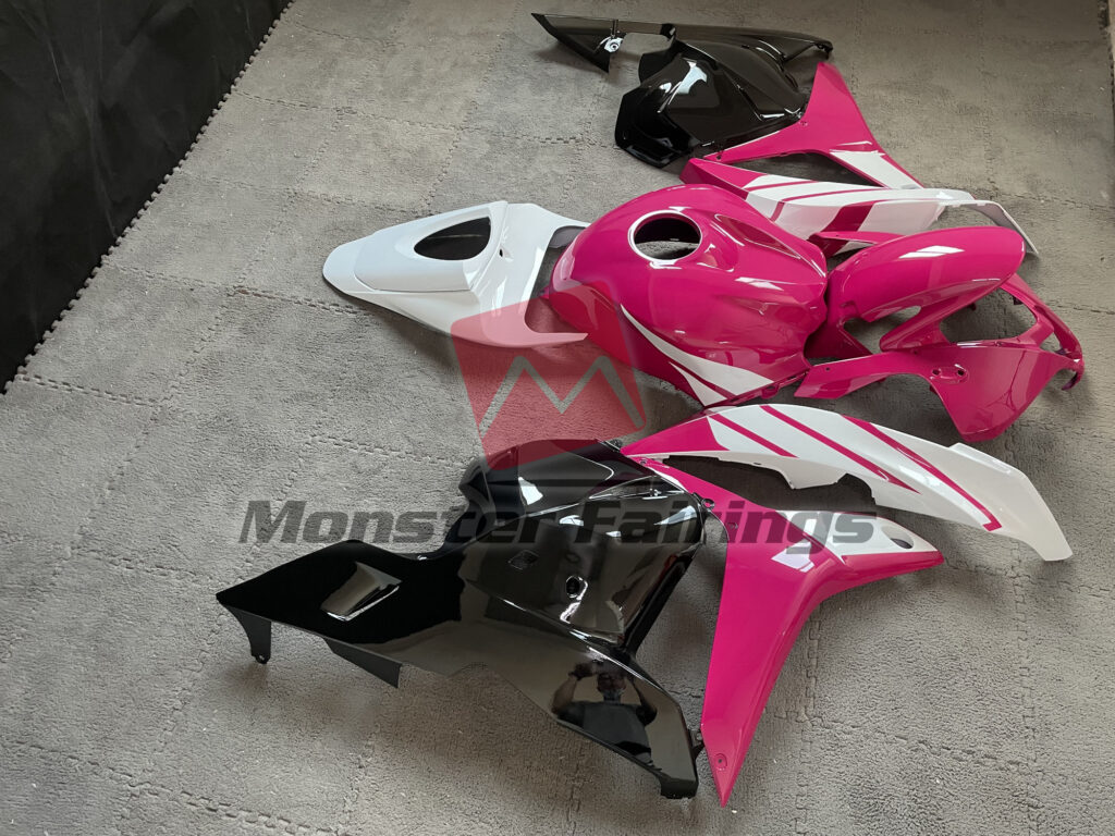 2009 - 2012 Honda CBR600RR Glossy Pink White fairing set - ABS injection, custom painted by Monster Fairings