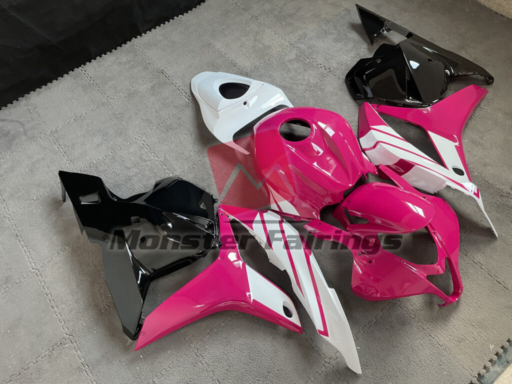 Honda CBR600RR custom ABS fairings 2009 - 2012 in Glossy Pink White - durable replacement kit, Monster Fairings