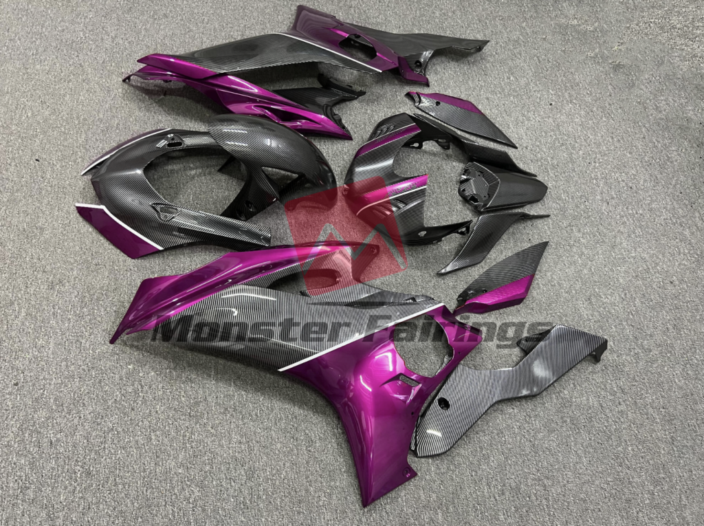 2017 - 2022 Yamaha R6 Carbon Fiber Style Purple fairing set - ABS injection, custom painted by Monster Fairings