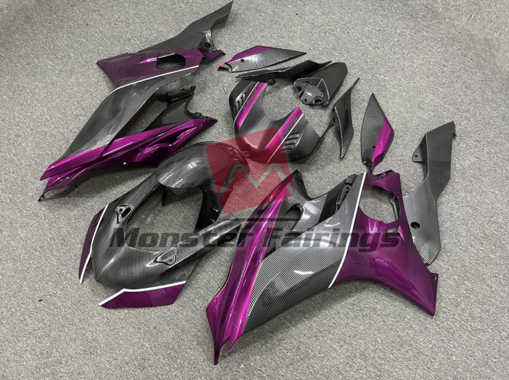 Carbon Fiber Style Purple ABS fairings for Yamaha R6 2017 - 2022 - premium OEM fit kit by Monster Fairings