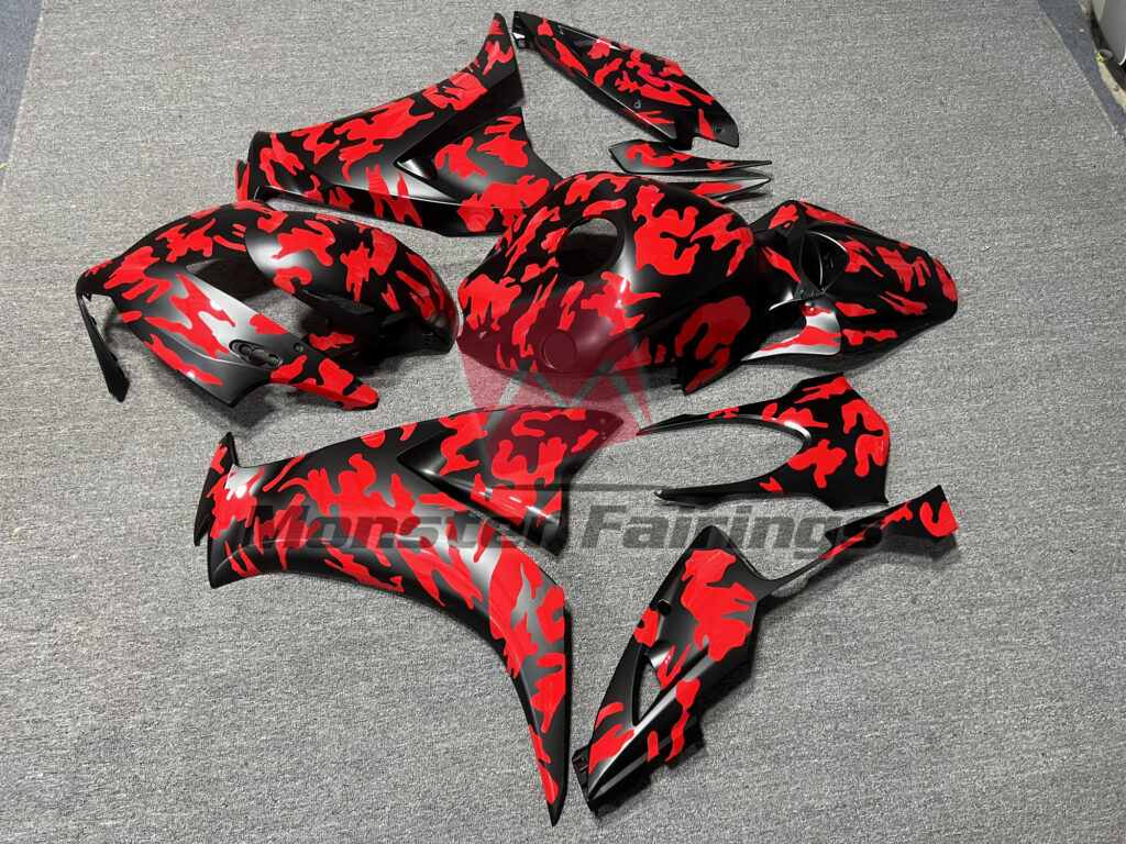 2012 - 2016 Honda CBR1000RR Red Camo fairing set - ABS injection, custom painted by Monster Fairings