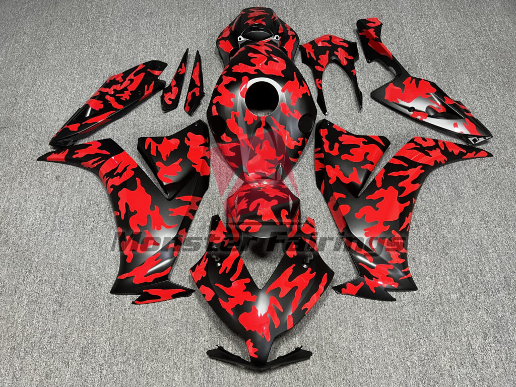 Honda CBR1000RR 2012 - 2016 Red Camo ABS fairings - custom motorcycle bodywork kit by Monster Fairings