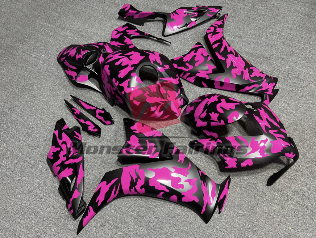 Honda CBR1000RR custom ABS fairings 2012 - 2016 in Gloss Pink Camo - durable replacement kit, Monster Fairings