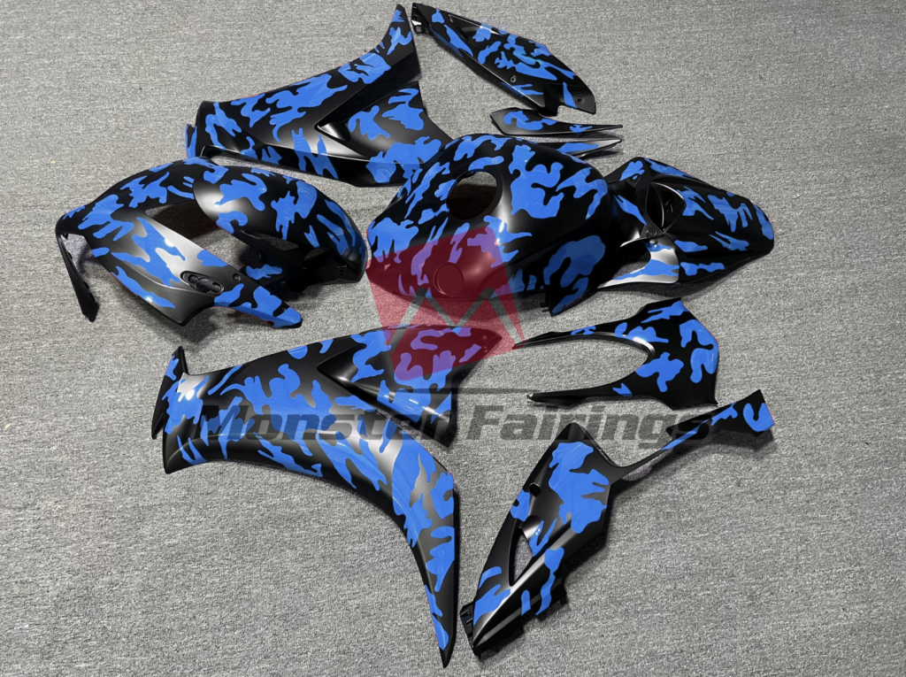 2012 - 2016 Honda CBR1000RR Gloss Blue Camo fairing set - ABS injection, custom painted by Monster Fairings