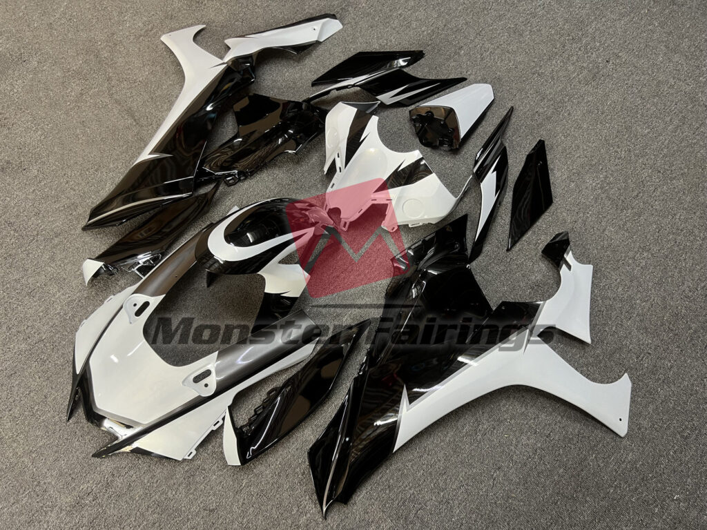 Gloss Black White ABS fairings for Yamaha R1 2020 - 2025 - premium OEM fit kit by Monster Fairings