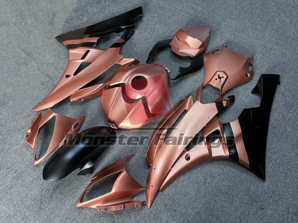 Matte Rose Gold Black ABS fairings for Yamaha R6 2006 - 2007 - premium OEM fit kit by Monster Fairings