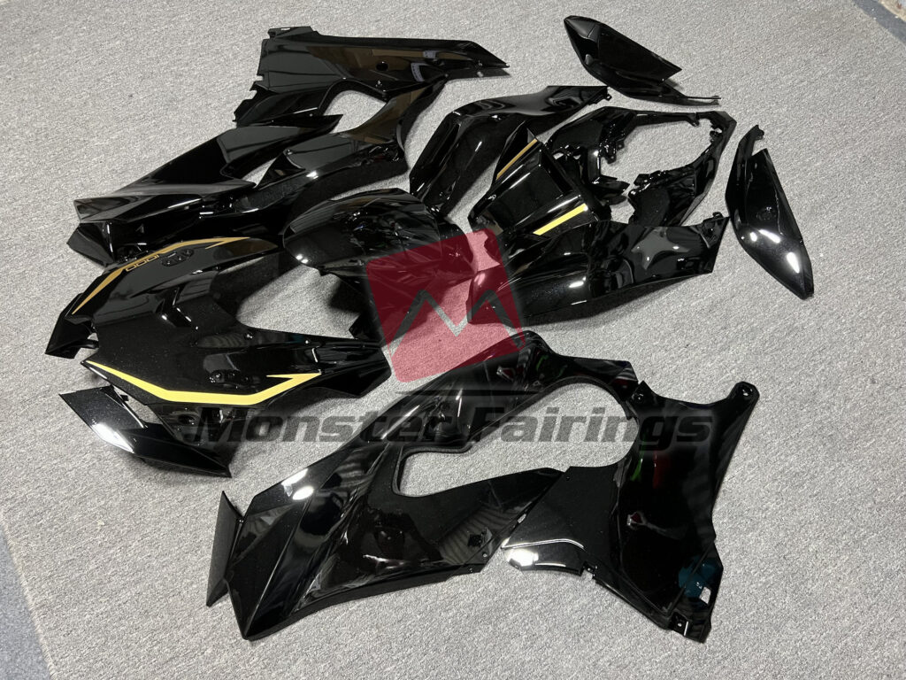 Gloss Metallic Black Gold ABS fairings for Kawasaki ZX10R 2021 - 2025 - premium OEM fit kit by Monster Fairings