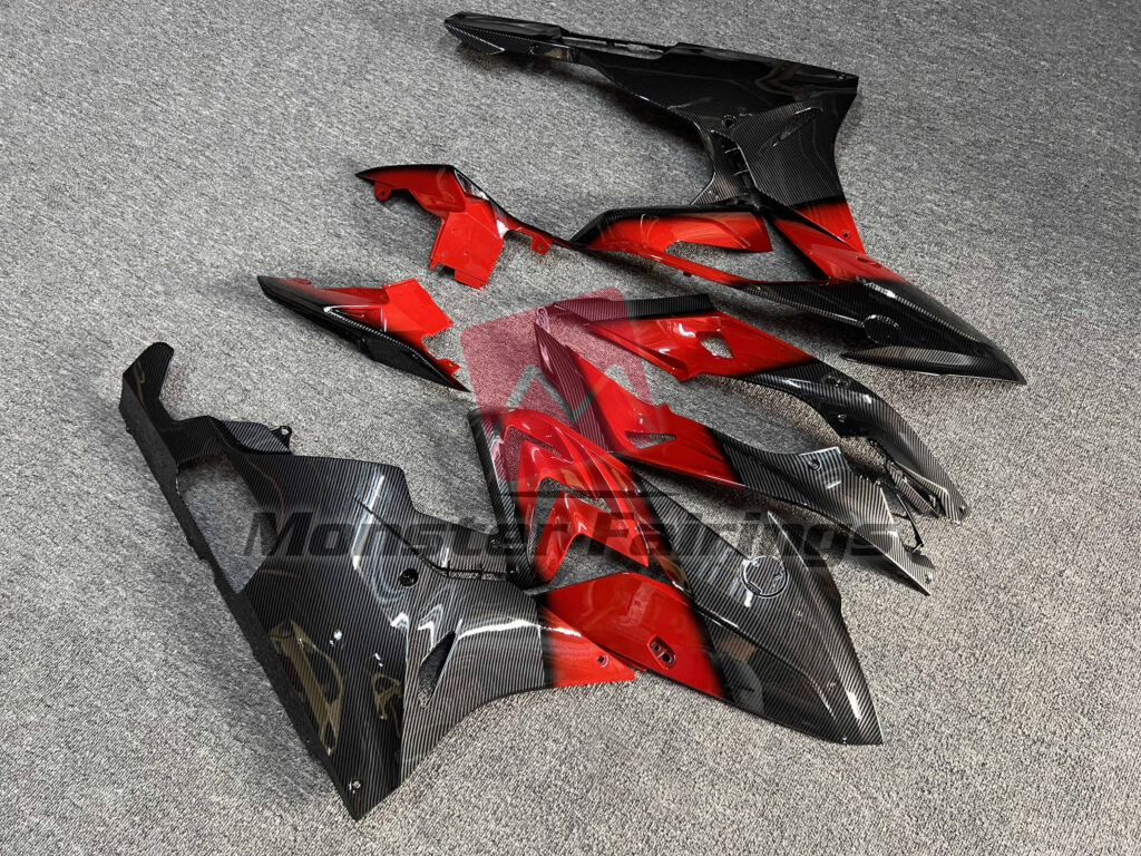 BMW S1000RR custom ABS fairings 2015 - 2016 in Gloss Carbon Fiber Style Red - durable replacement kit, Monster Fairings