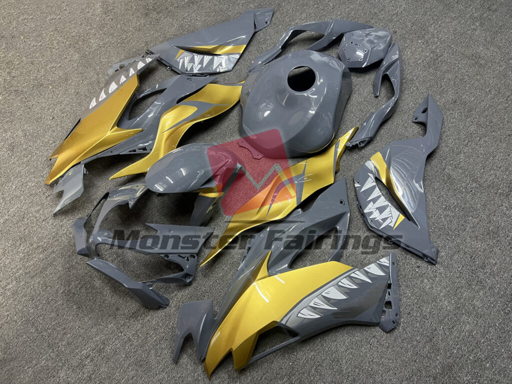 Nardo Gray Gold ABS fairings for Kawasaki ZX6R 2019 - 2023 - premium OEM fit kit by Monster Fairings