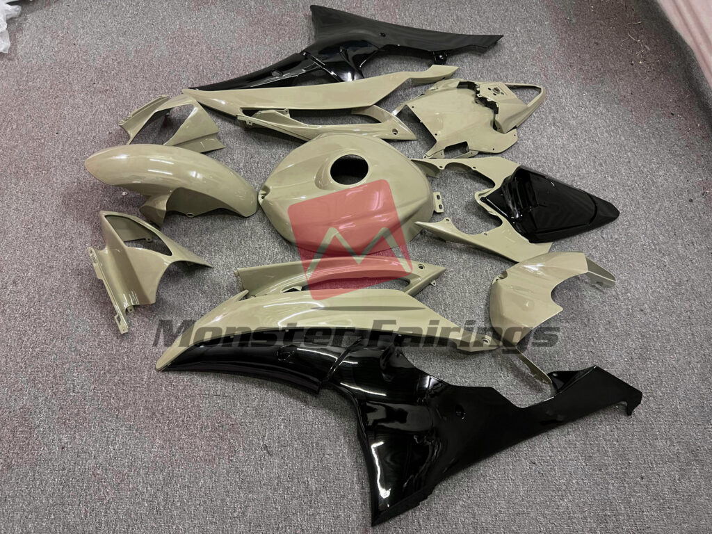 2008 - 2016 Yamaha R6 Desert Tan Black fairing set - ABS injection, custom painted by Monster Fairings