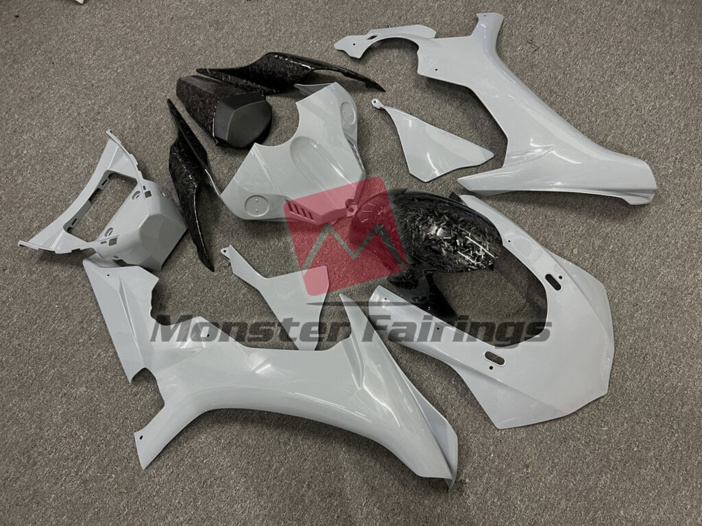Yamaha R1 custom ABS fairings 2015 - 2019 in Gloss Nardo Gray Forged Carbon Fiber Style - durable replacement kit, Monster Fairings