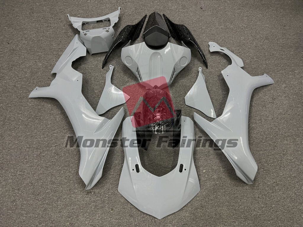 Yamaha R1 2015 - 2019 Gloss Nardo Gray Forged Carbon Fiber Style ABS fairings - custom motorcycle bodywork kit by Monster Fairings